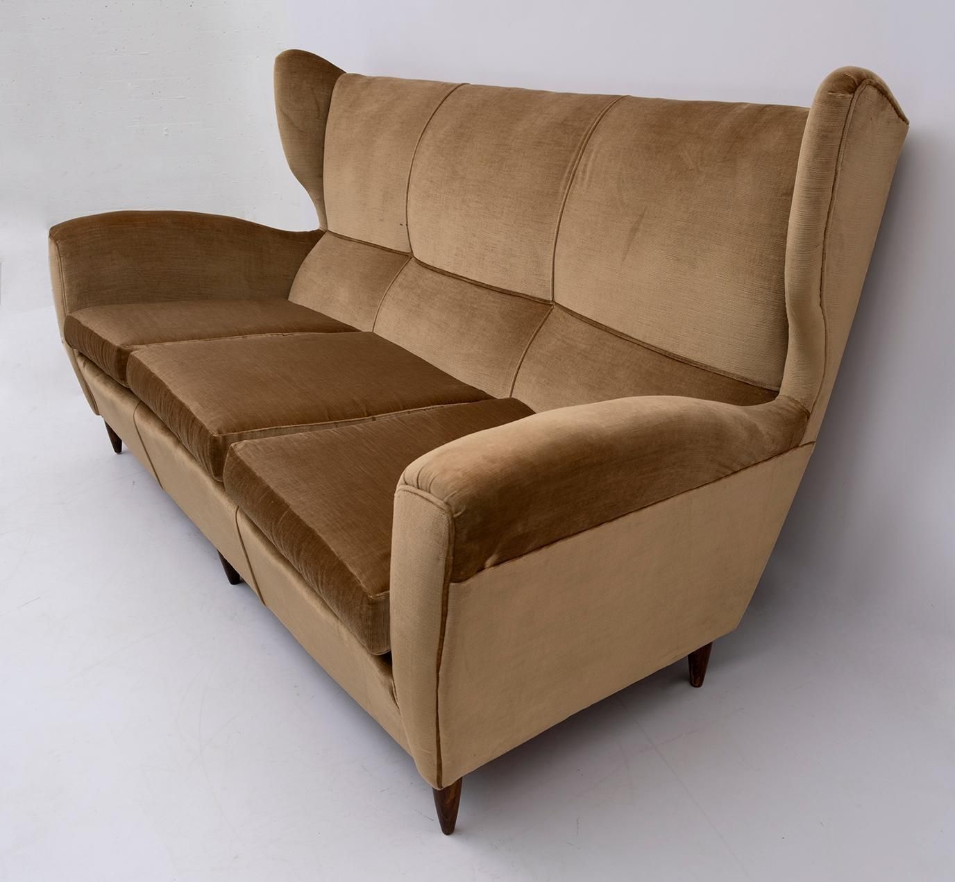Gio Ponti Mid Century Modern Italian High Back Sofa, 1950s photo Furniture