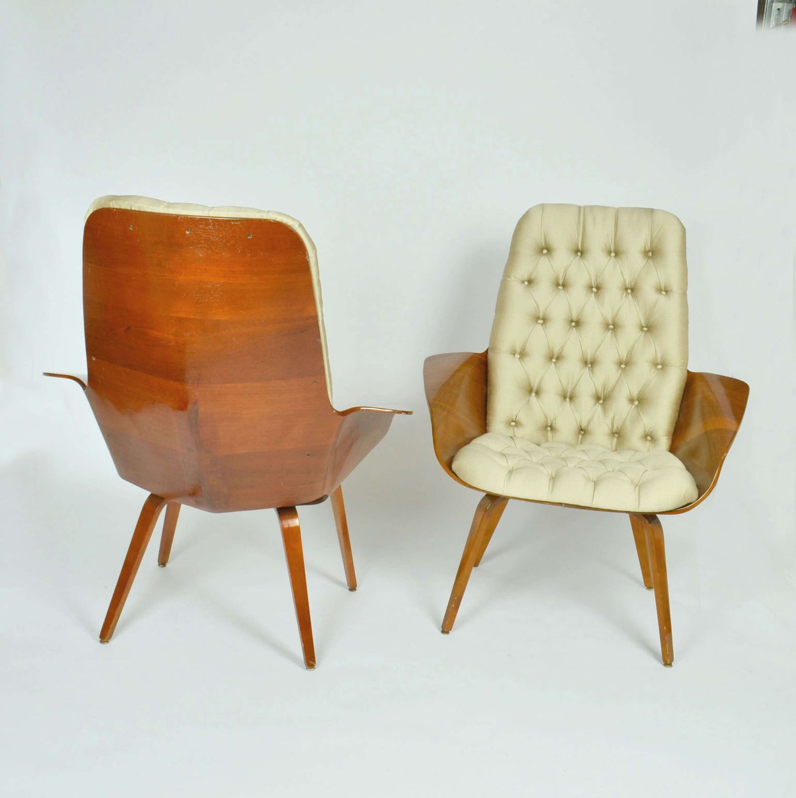 Pair Of 'Mrs' Lounge Chairs By George Mulhauser For Plycraft photo vinterior