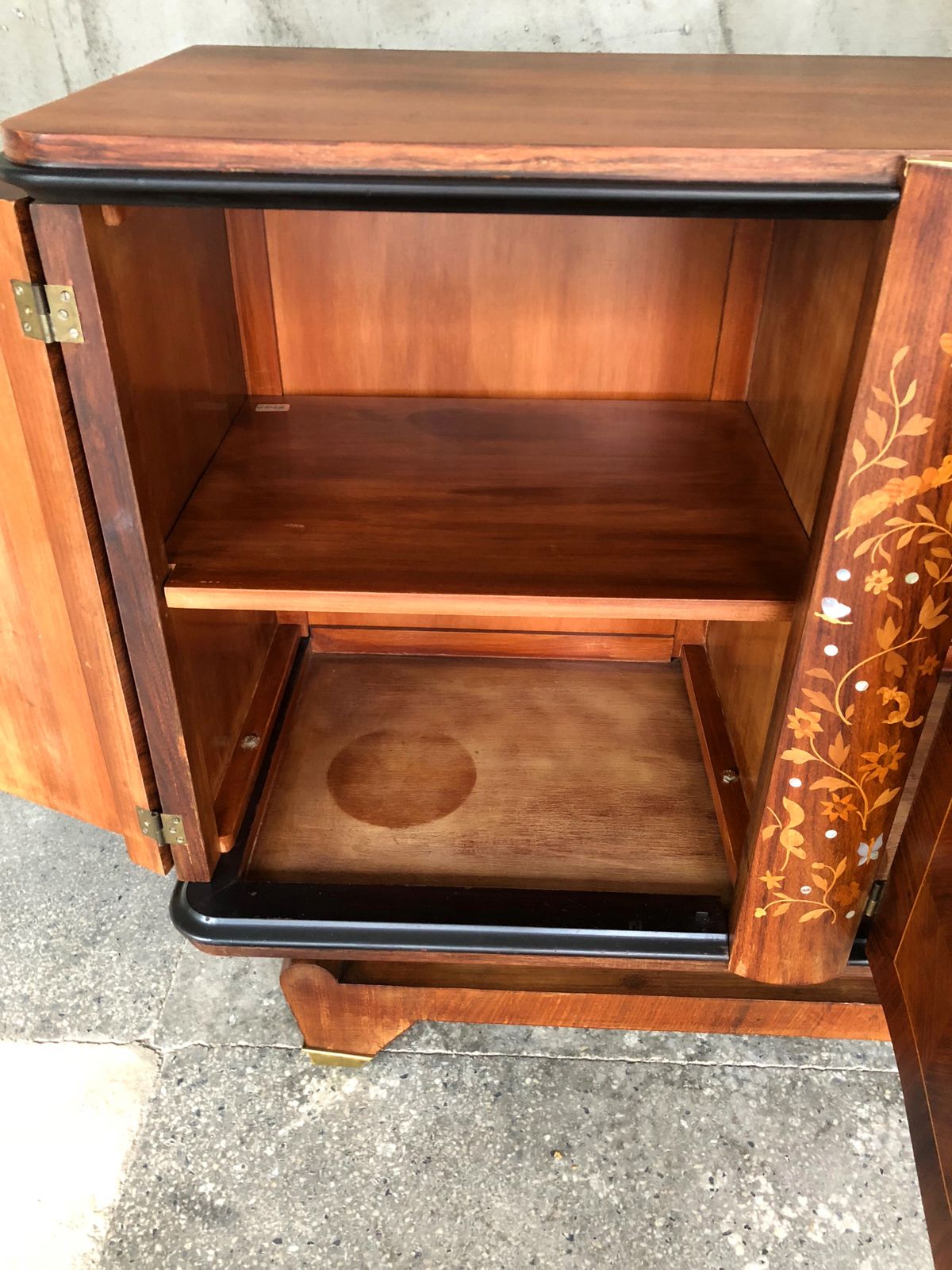 12000.0 Exceptional French Art Deco Palisander Marquetry Sideboard Of Jules And Andre Leleu With Inlaid Of Mother Of Pearl photo
