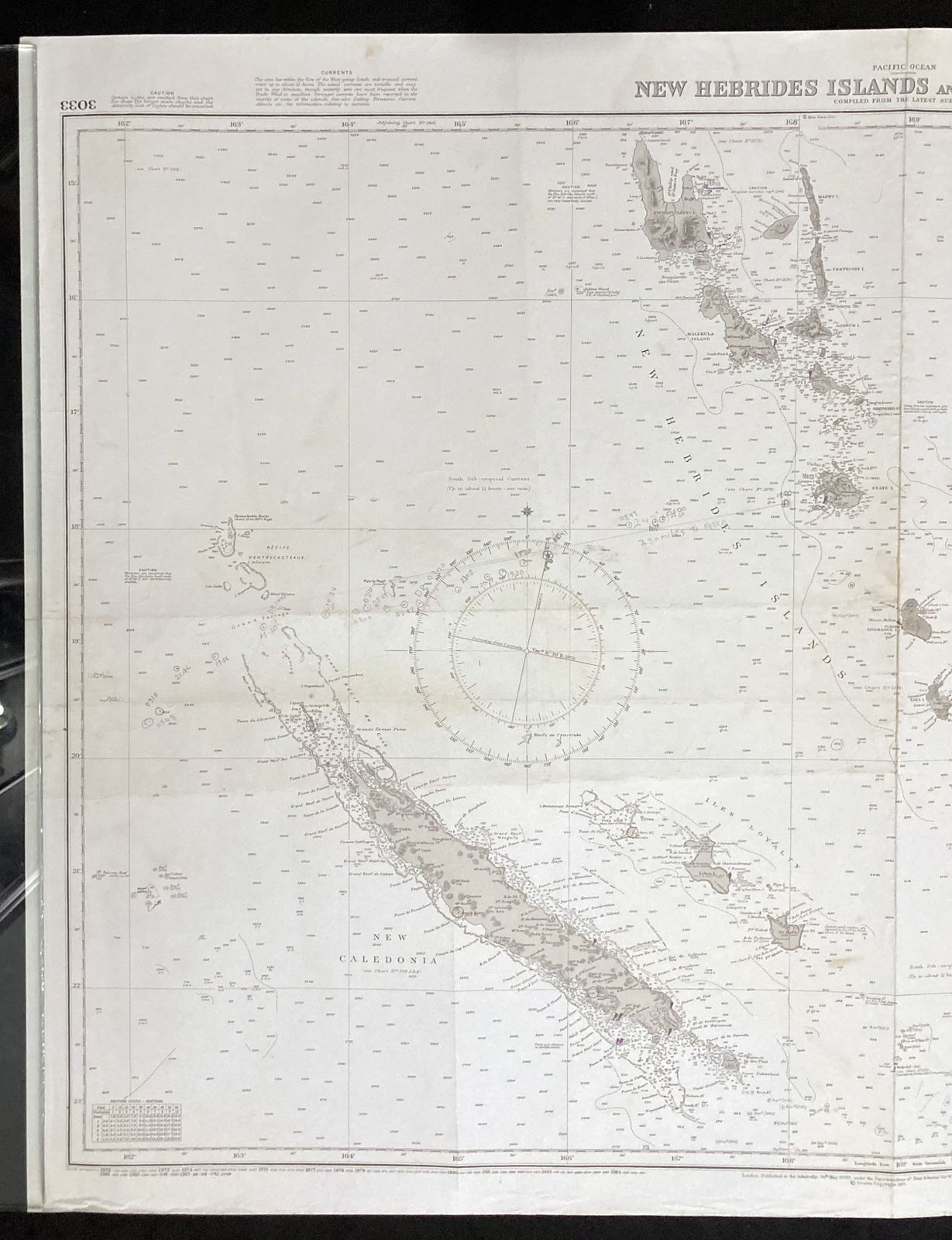 Nautical Chart New Hebrides Islands Admiralty Caledonia Pacific Admiralty 1971 photo for sale
