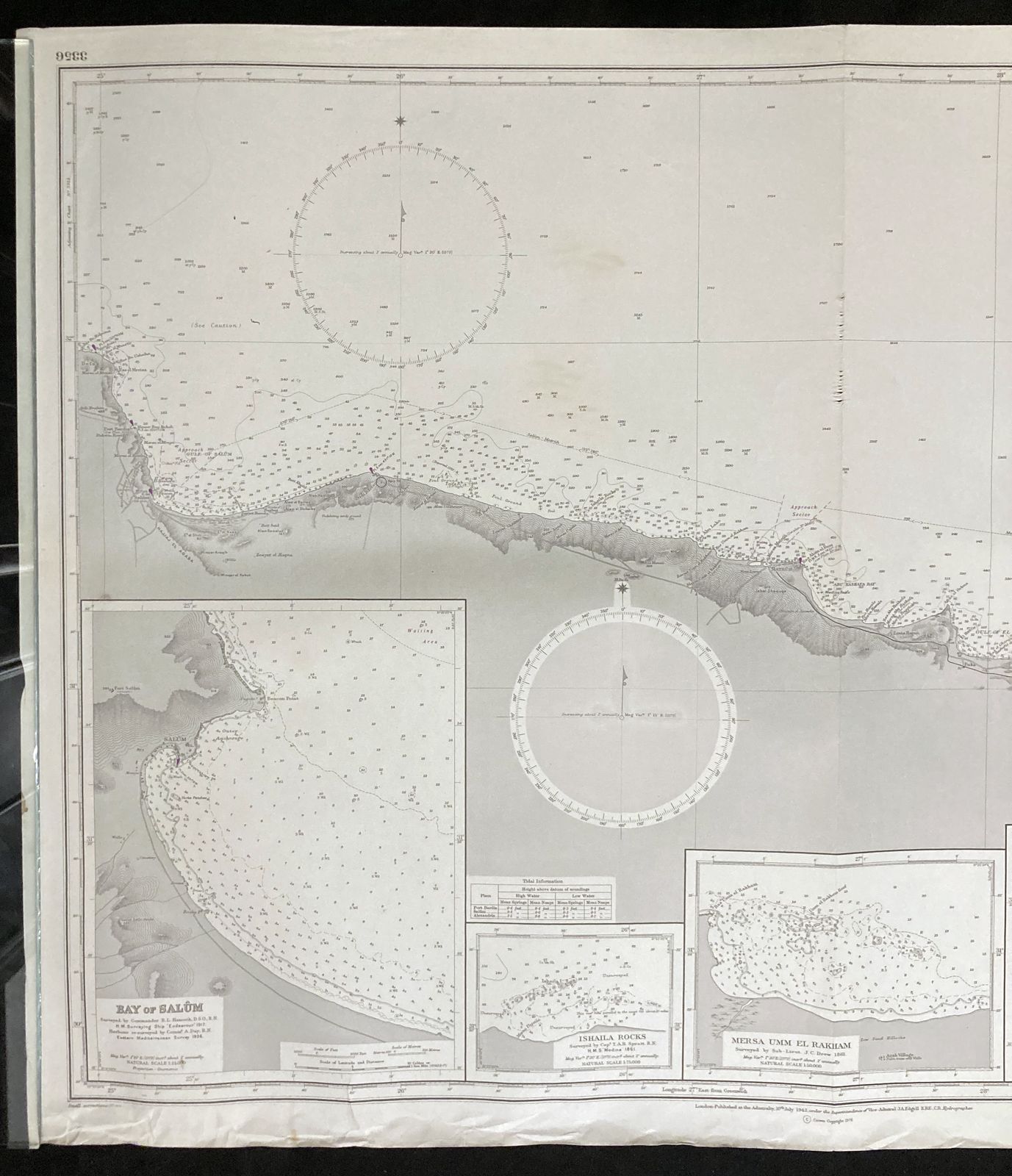 Nautical Chart Salum Admiralty Alexandria Libya Egypt 1976 photo furniture