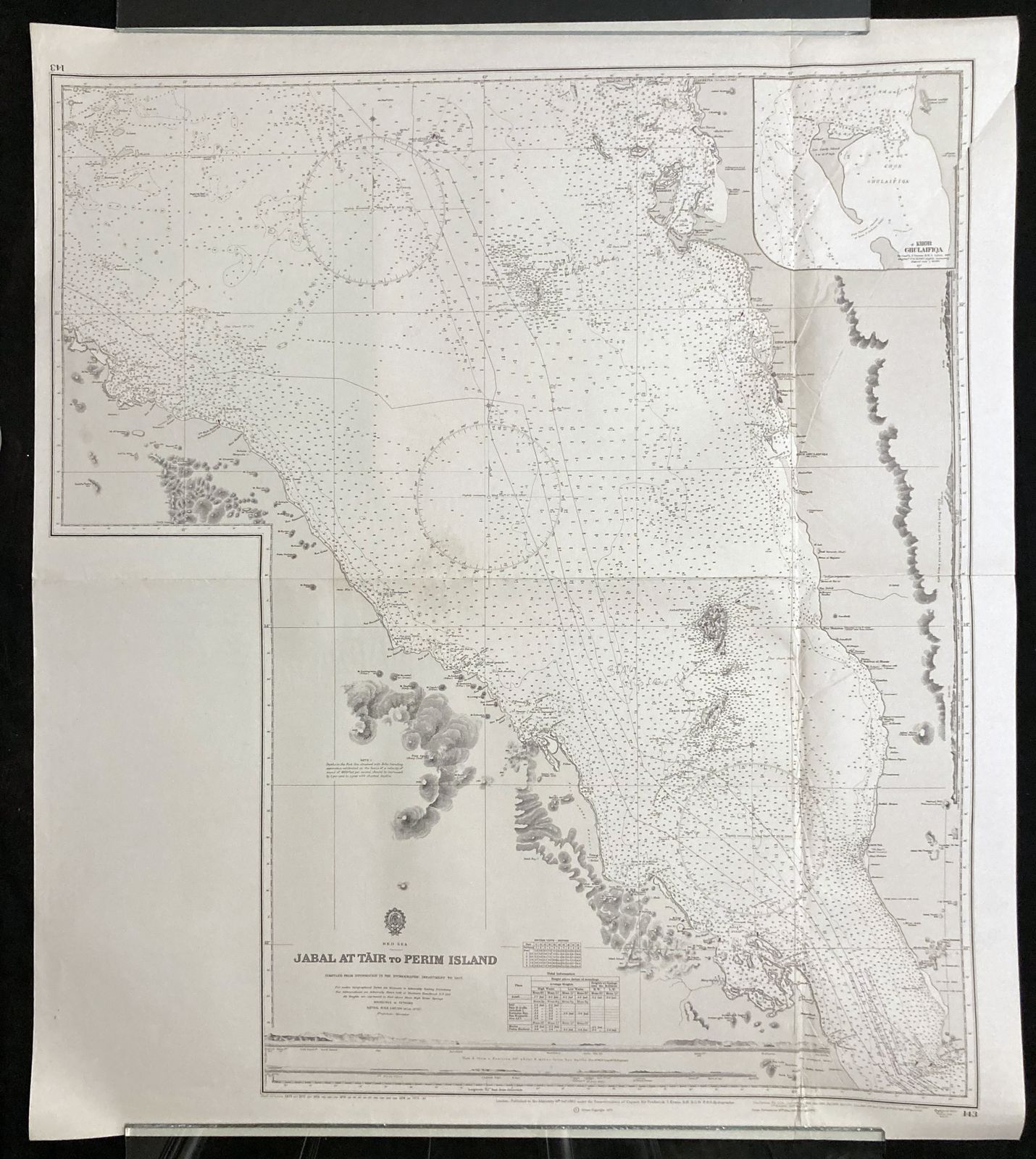 Nautical Chart Jabal At Tair Perim Islands Red Sea Admiralty Maritime 1970