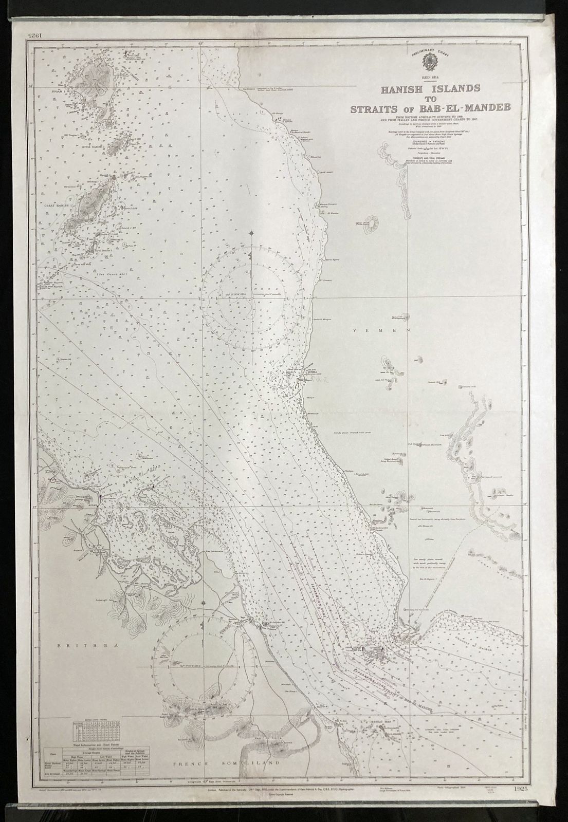 Nautical Chart Hanish Islands Straits Of Bab El Mandeb Red Sea Admiralty 1950