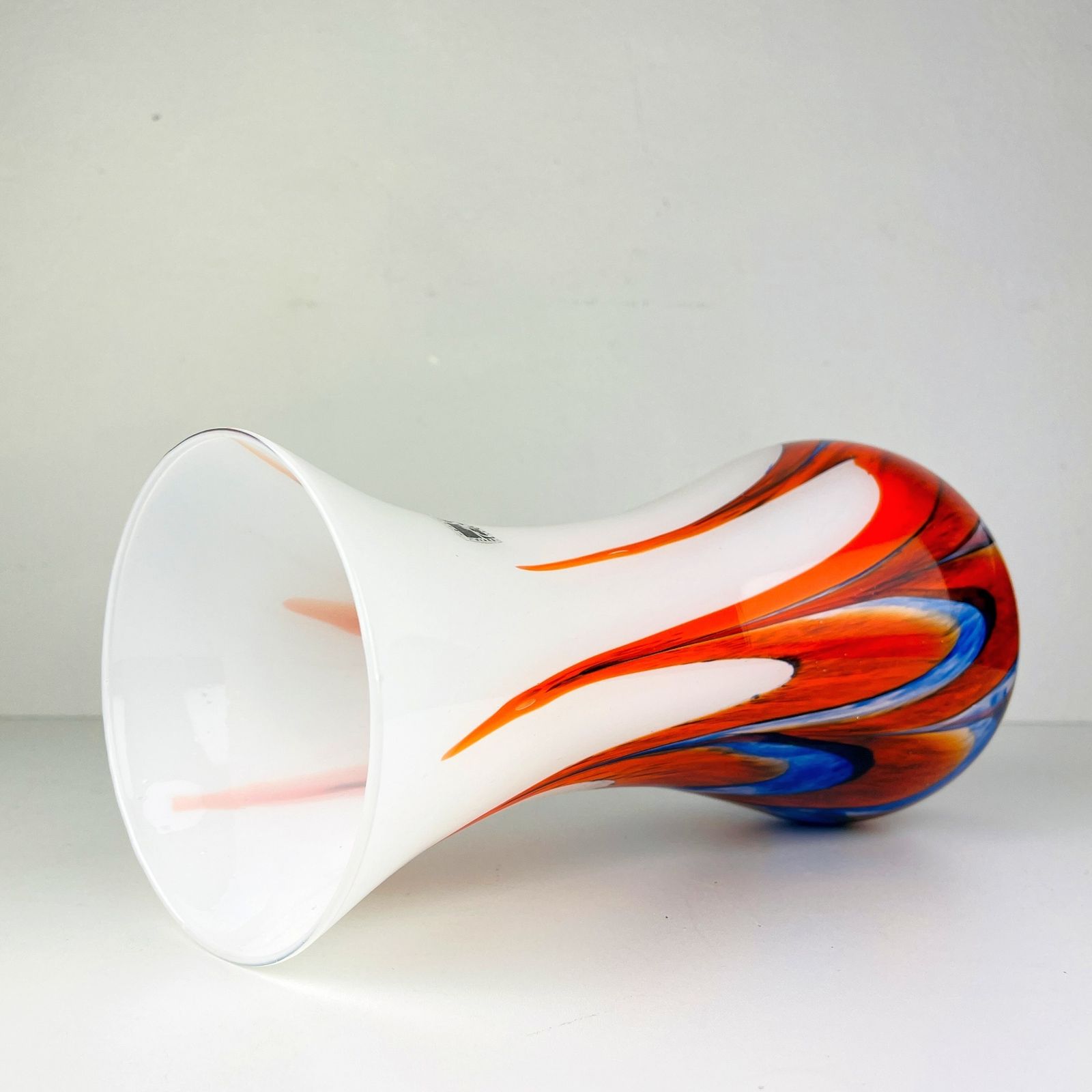 Murano Glass Hand Cut Vase By Carlo Moretti Italy 1970s photo for sale