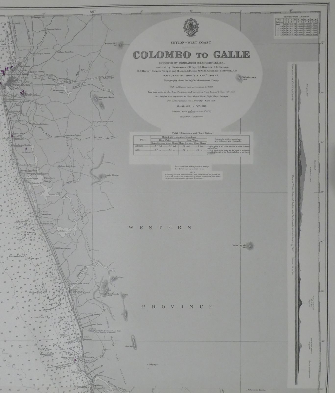 Nautical Chart Colombo To Galle Sri Lanka Admiralty 1976 photo furniture