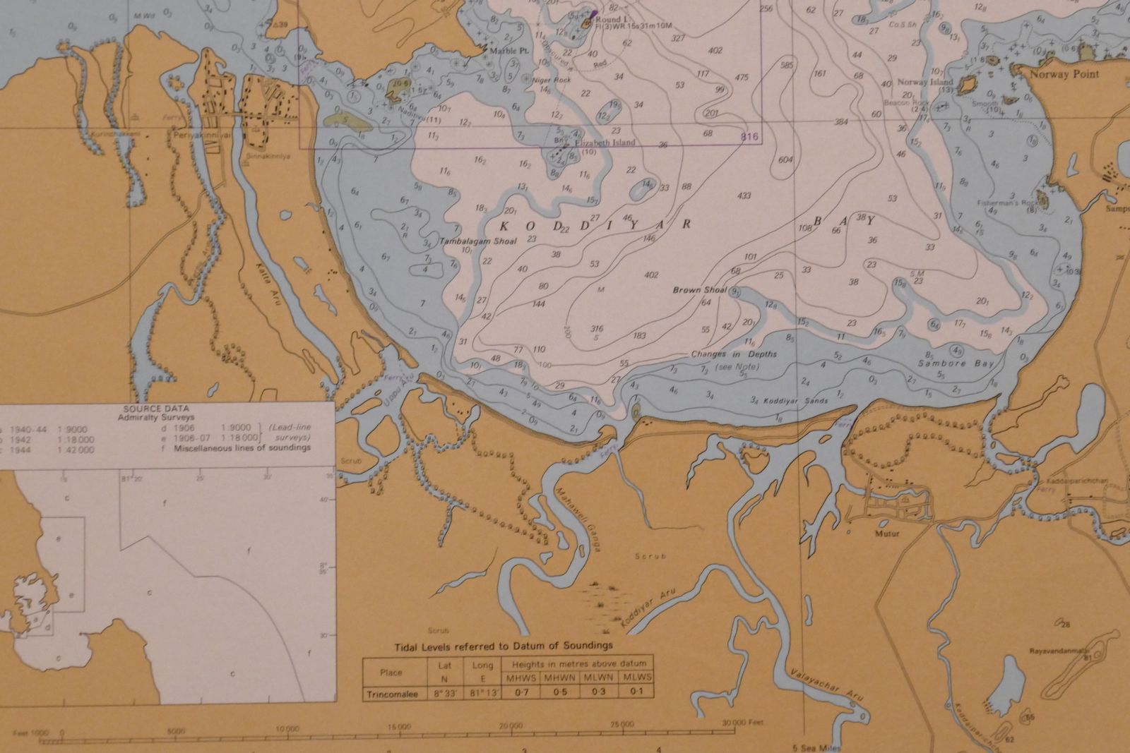 Nautical Chart Sri Lanka Approaches Trincalomee 1982 Admiralty photo for sale