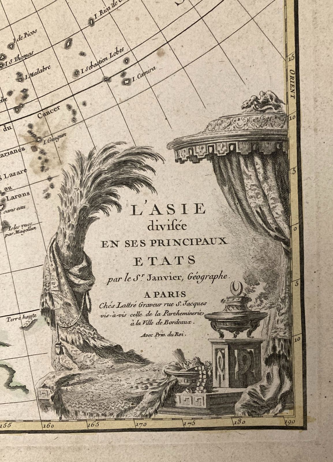 L’asie Divisee En Ses Principaux Etats Asia Antique Map Janvier 1783 photo furniture