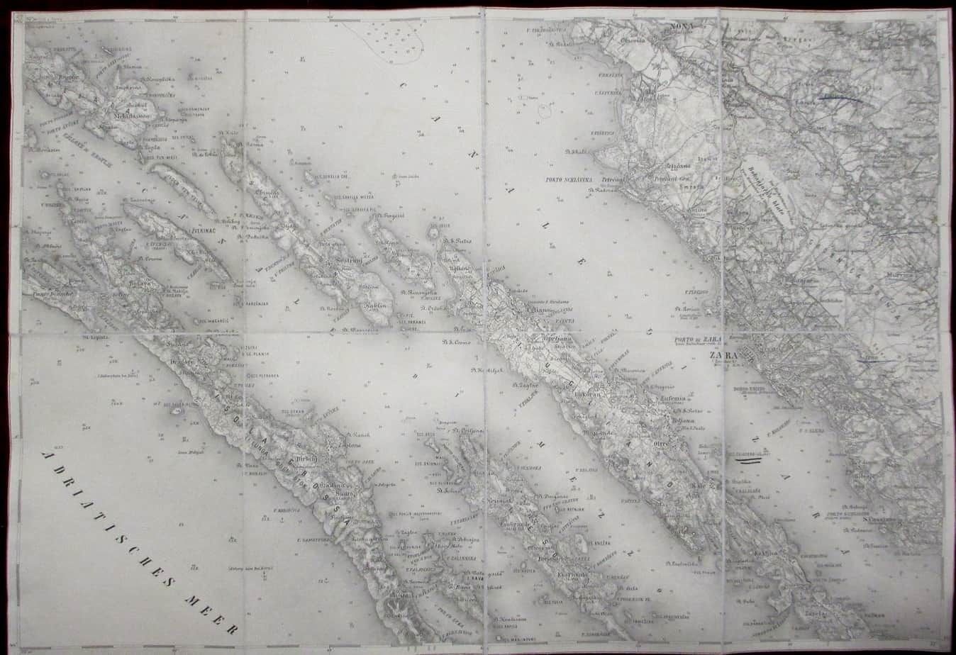 Topograhic Map Zara Osterreich Ungarn Zadar Croatia