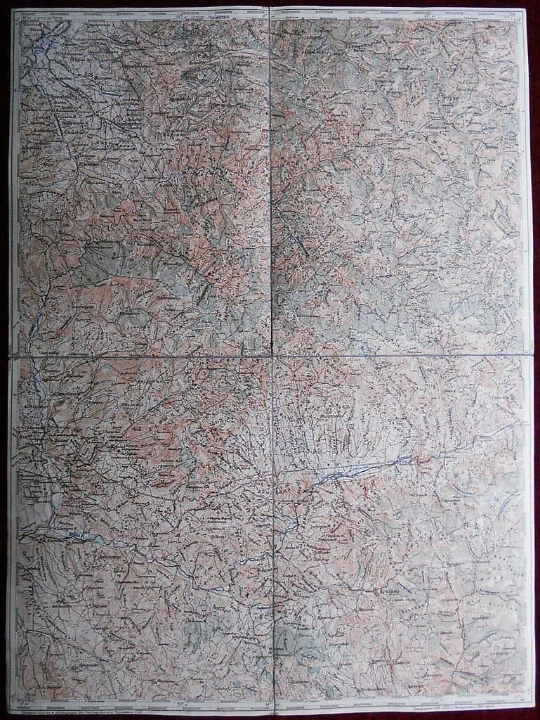 Original Military Topographic Detailed Map East Macedonia Kratovo кратово Wwi