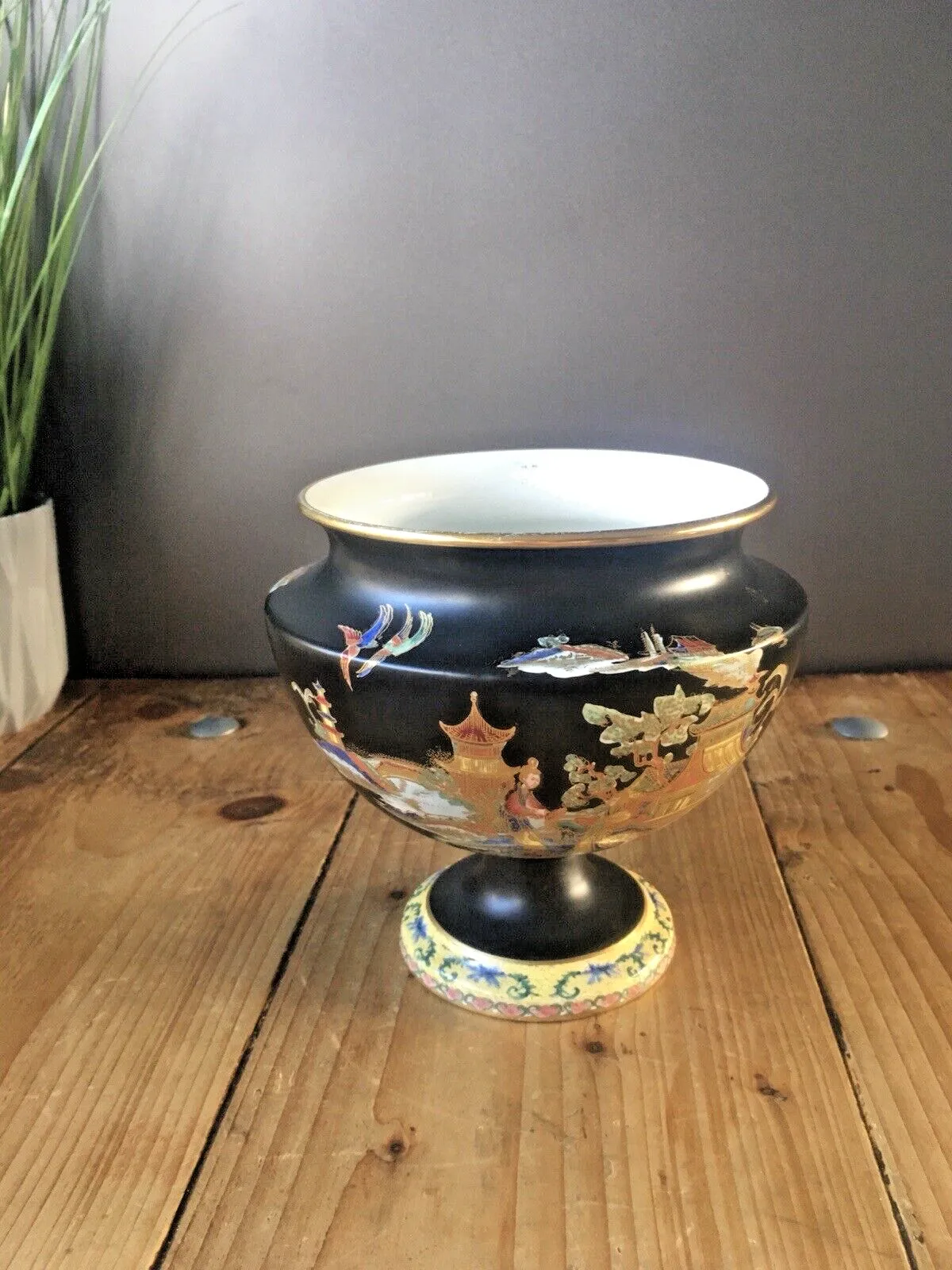 photo vinterior Antique W & R Carlton Ware Japonisme / Chinoiserie Geisha Girl Pedestal Urn Vase