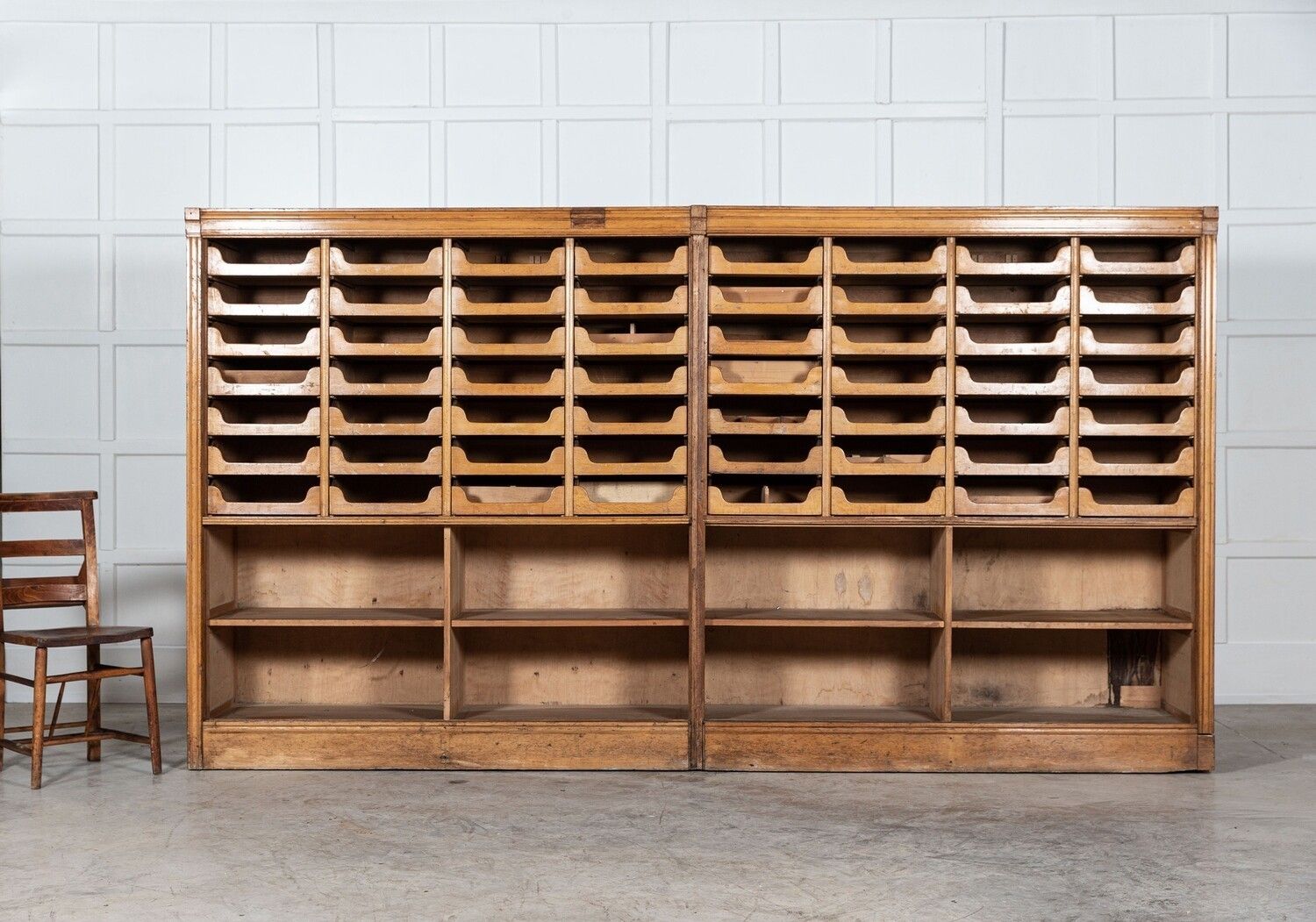 Pair Monumental English Oak Haberdashery Cabinets photo Furniture
