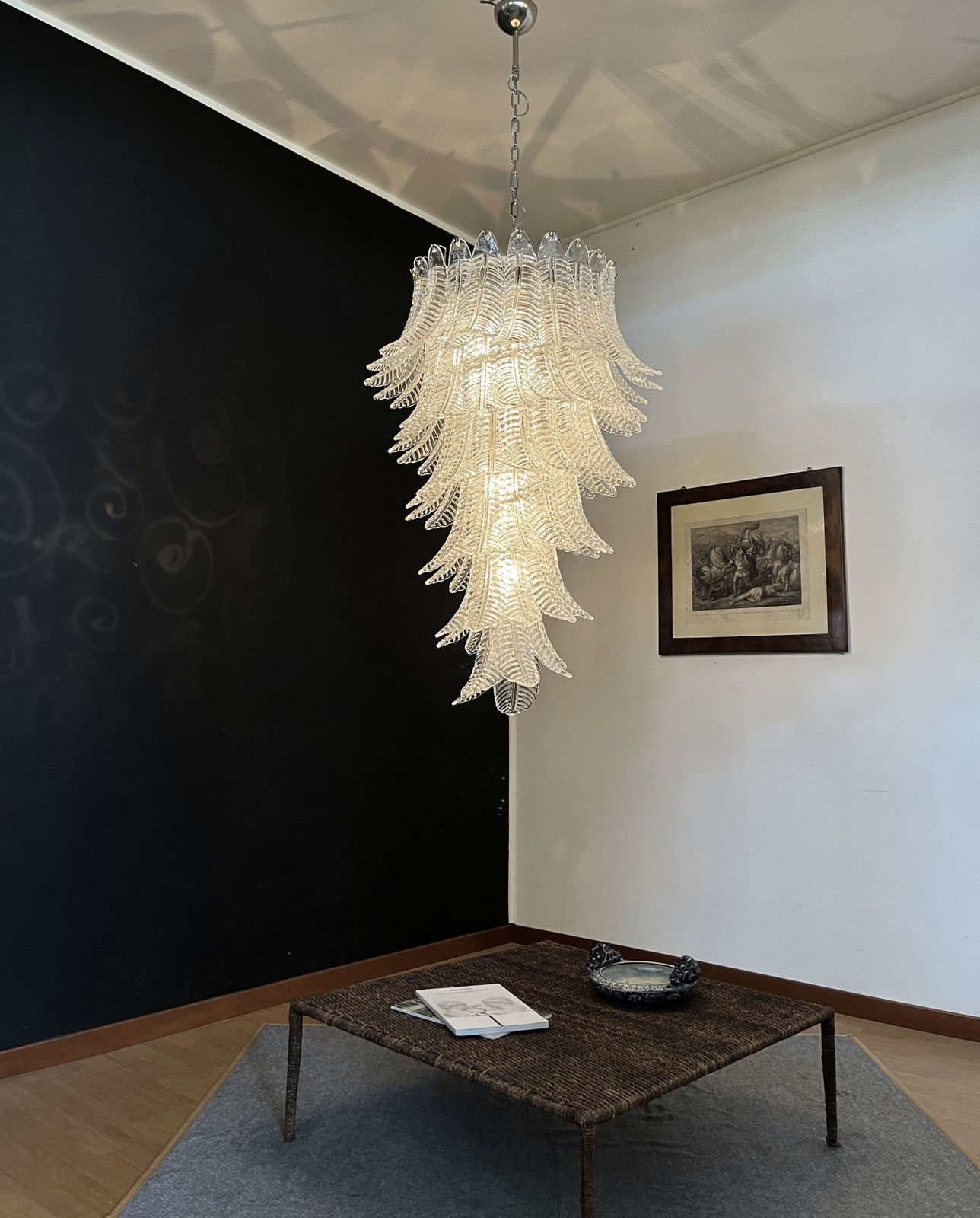 Huge Italian Murano Felci Glass Spiral Chandelier   83 Clear Glasses photo 2050.0