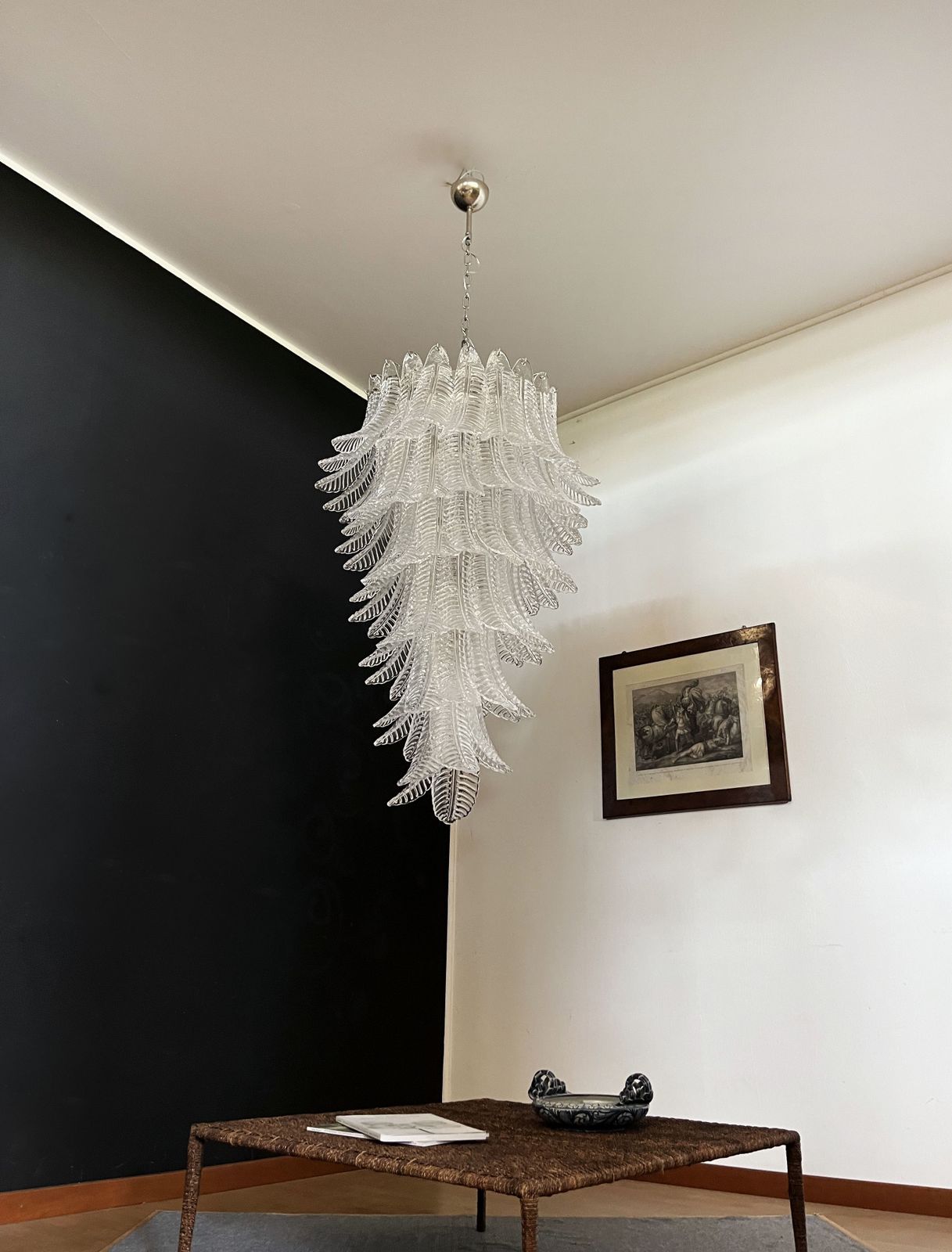 2050.0 Huge Italian Murano Felci Glass Spiral Chandelier   83 Clear Glasses photo