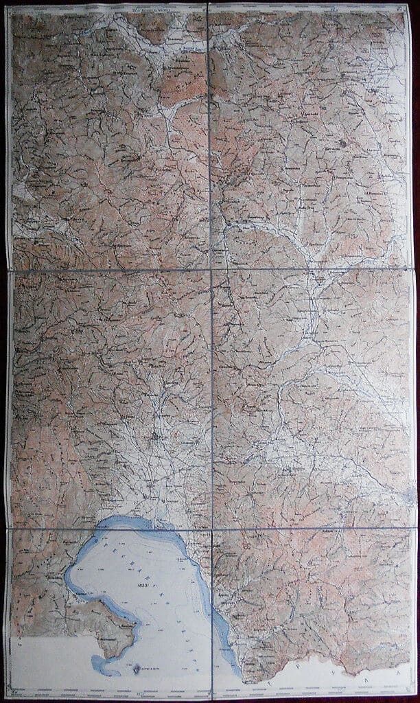 Original Military Topographic Detailed Map Macedonia Resen Resan Krusevo Wwi