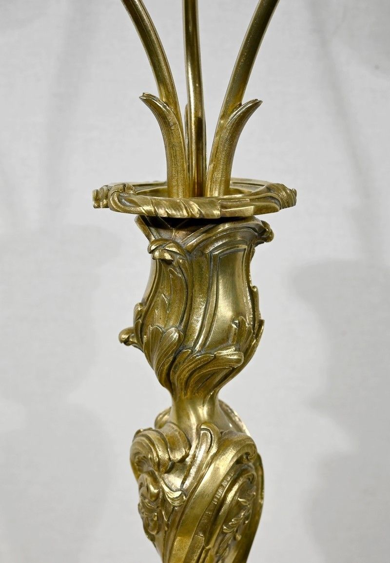 Art Nouveau Lamp In Gilt Bronze, 19th Century photo 762.2