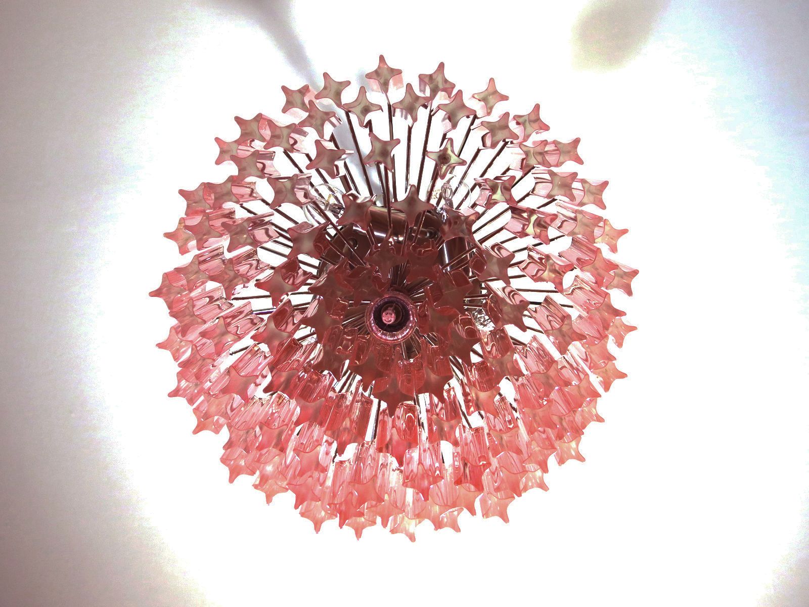 Gorgeous Murano Vintage Chandelier – 107 Pink Quadriedri photo Lighting