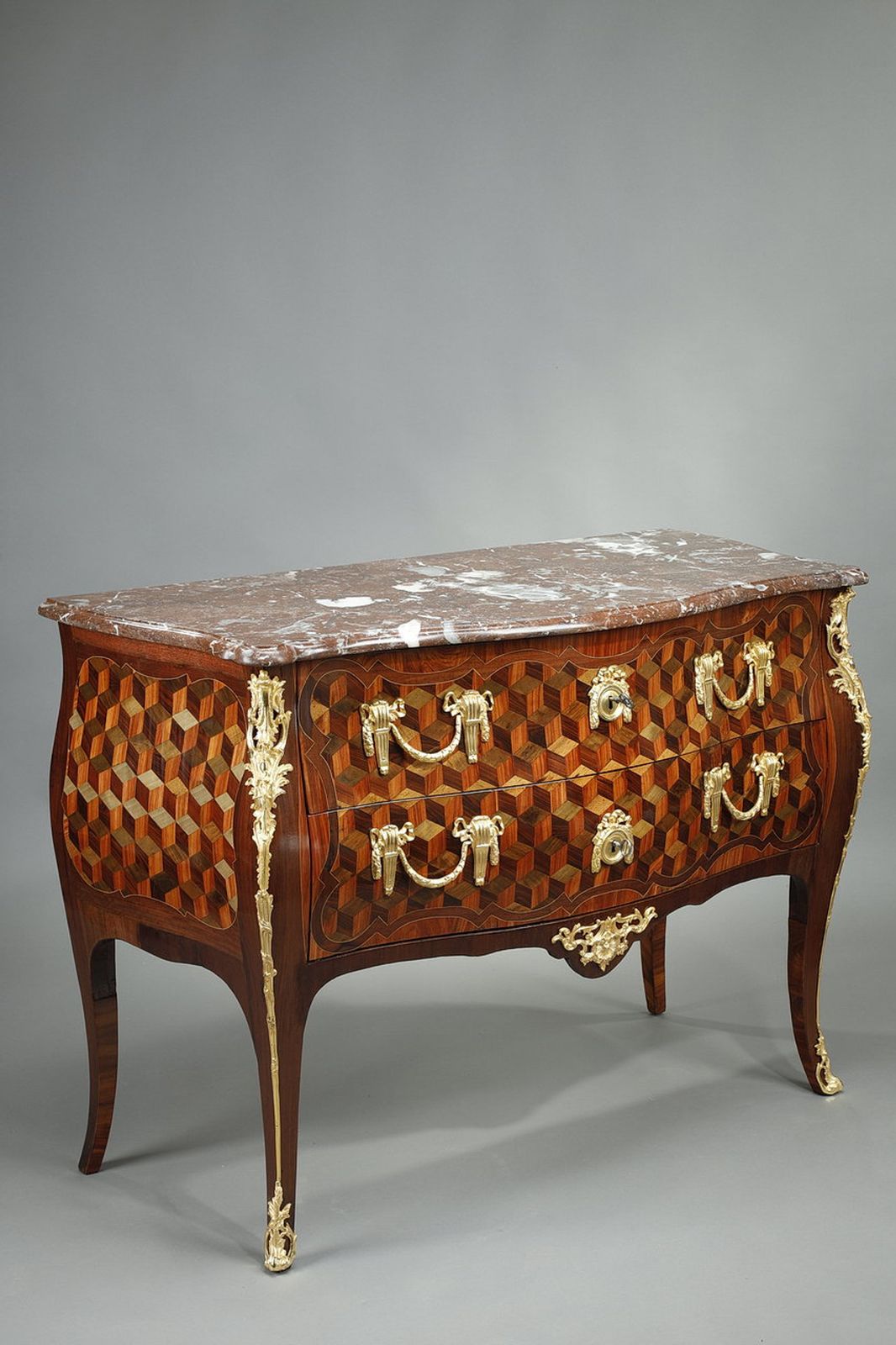 Chest Of Drawers In Rosewood Veneer With Oeben Marquetry, Louis XV Period photo furniture
