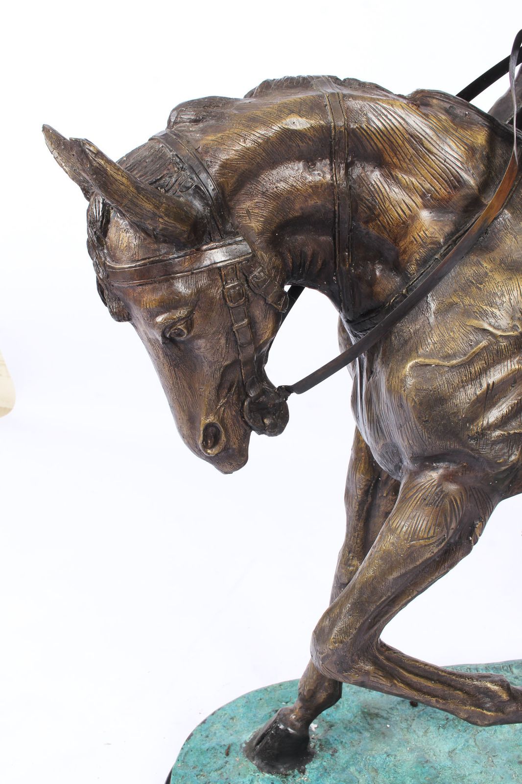 Vintage Large Horse & Jockey Bronze Sculpture Mene' 20th Century photo 2150.0