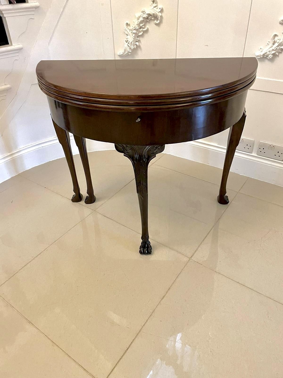 photo buy Unusual 18th Century Antique Quality Mahogany Irish Triple Top Card Table