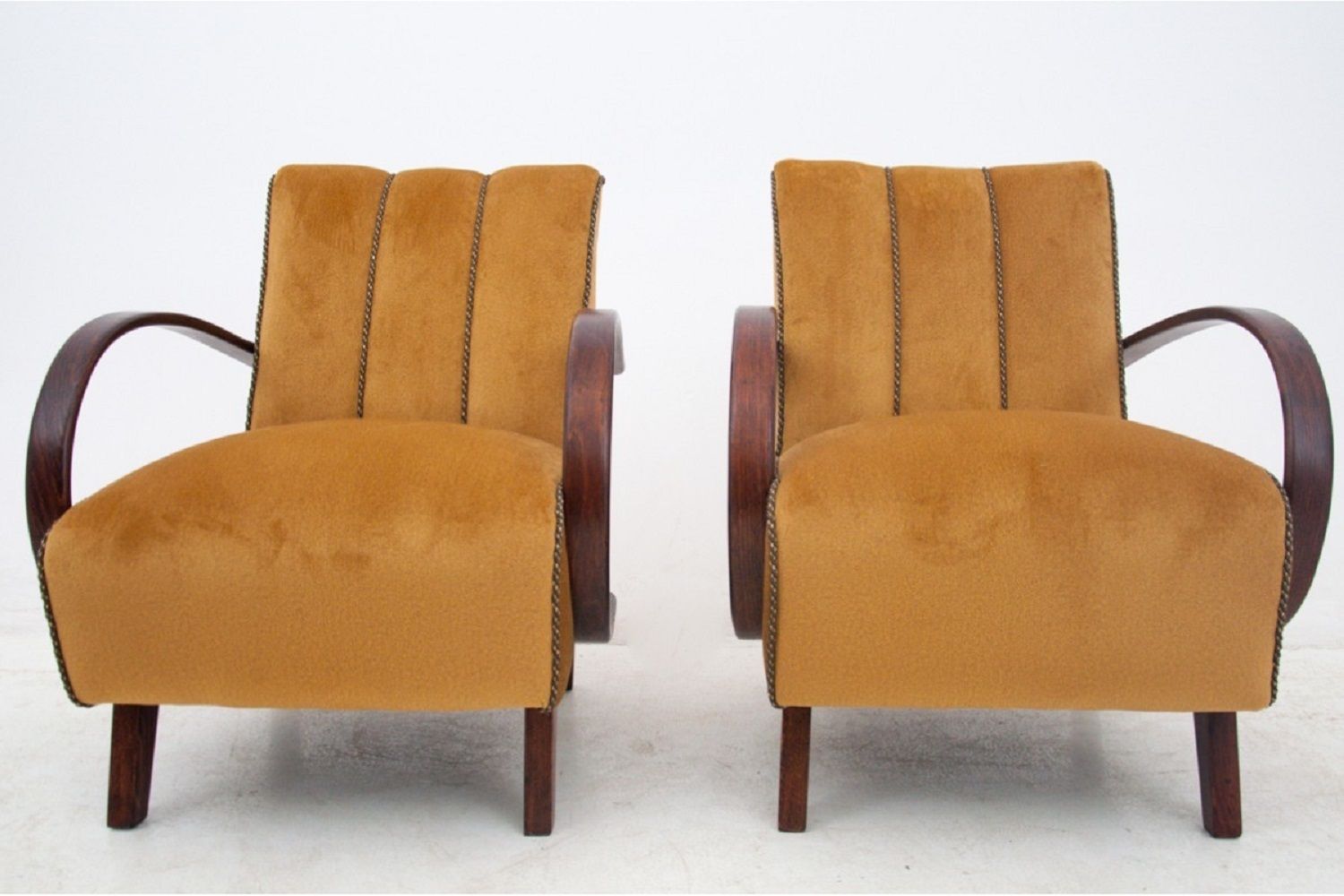 photo furniture Art Deco Yellow Armchairs By J. Halabala, Czechoslovakia, 1930s