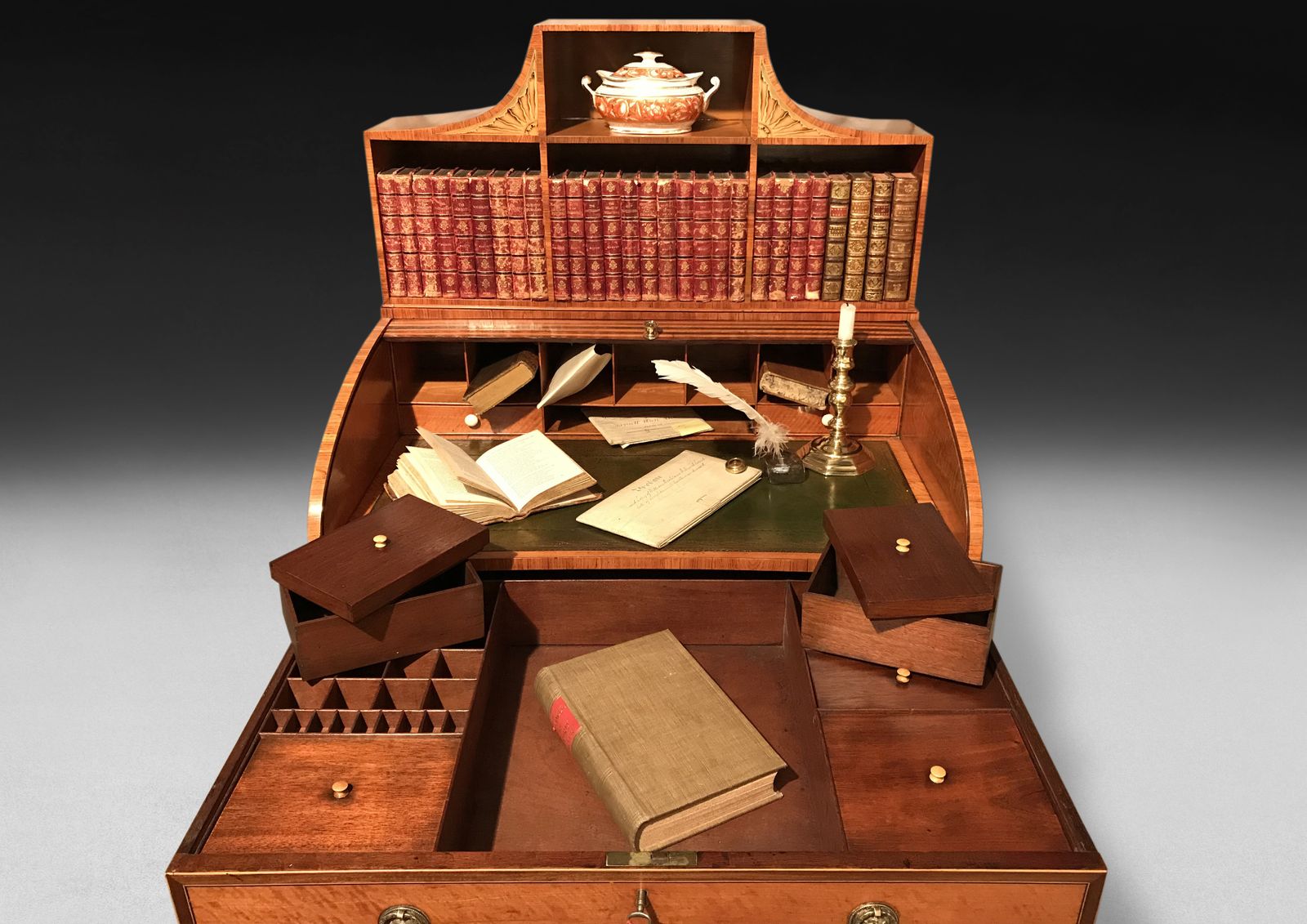 George III Satinwood Bonheur Du Jour photo for sale