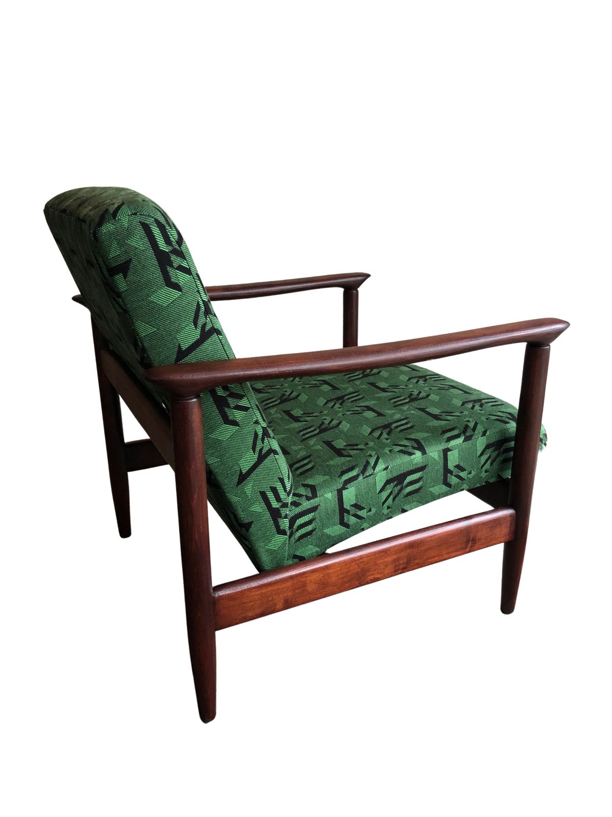 Green Jacquard Gfm 142 Armchairs By Edmund Homa, 1960s, Set Of 2 photo vintage
