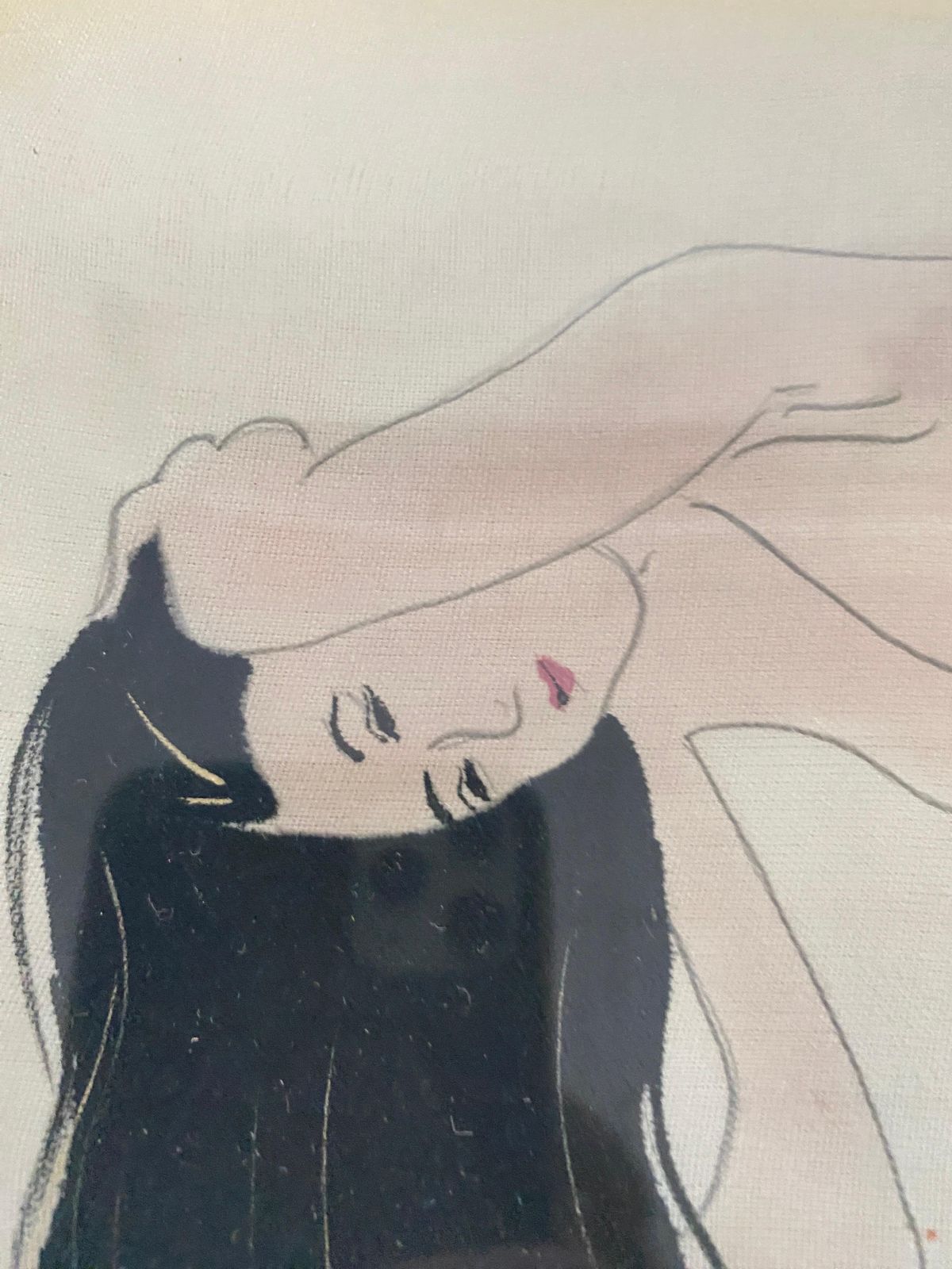 Japonaise Painting In A Wood Frame, Representing A Woman, Japan, XX Century photo buy