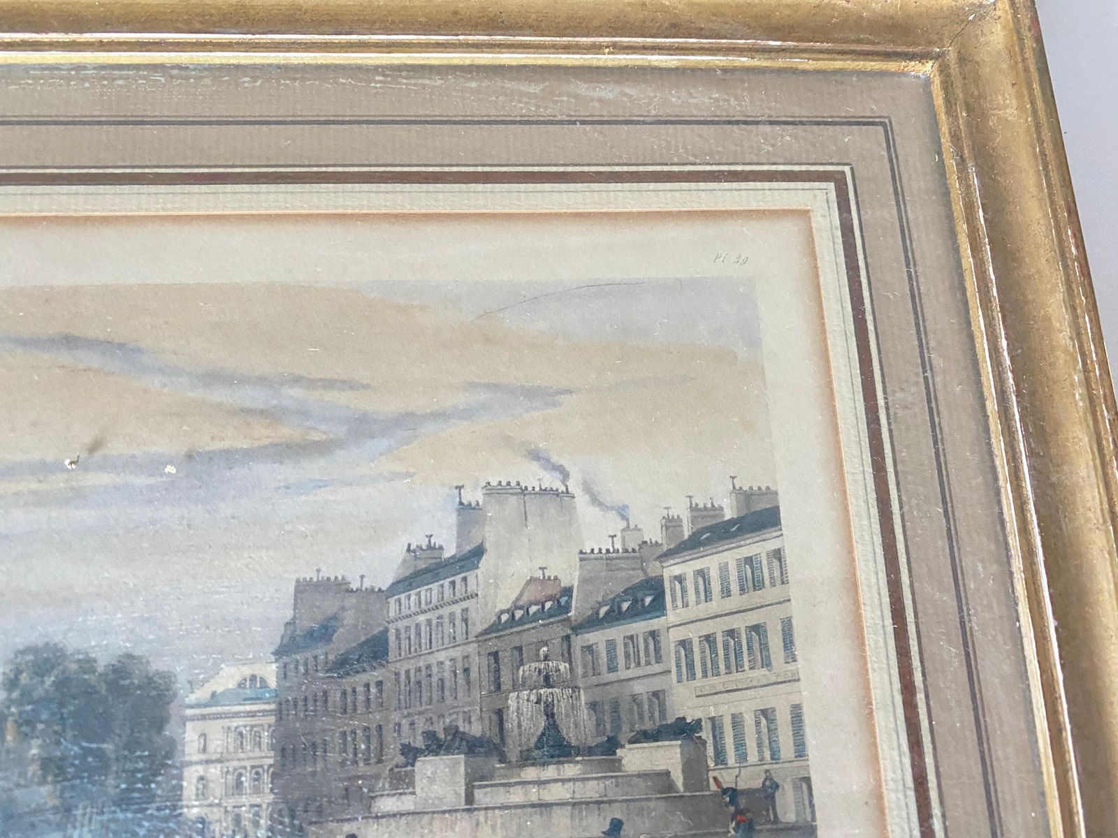 473.0 Pair Of 19th Century Engraving, In Color, Representing Paris Monuments, France photo