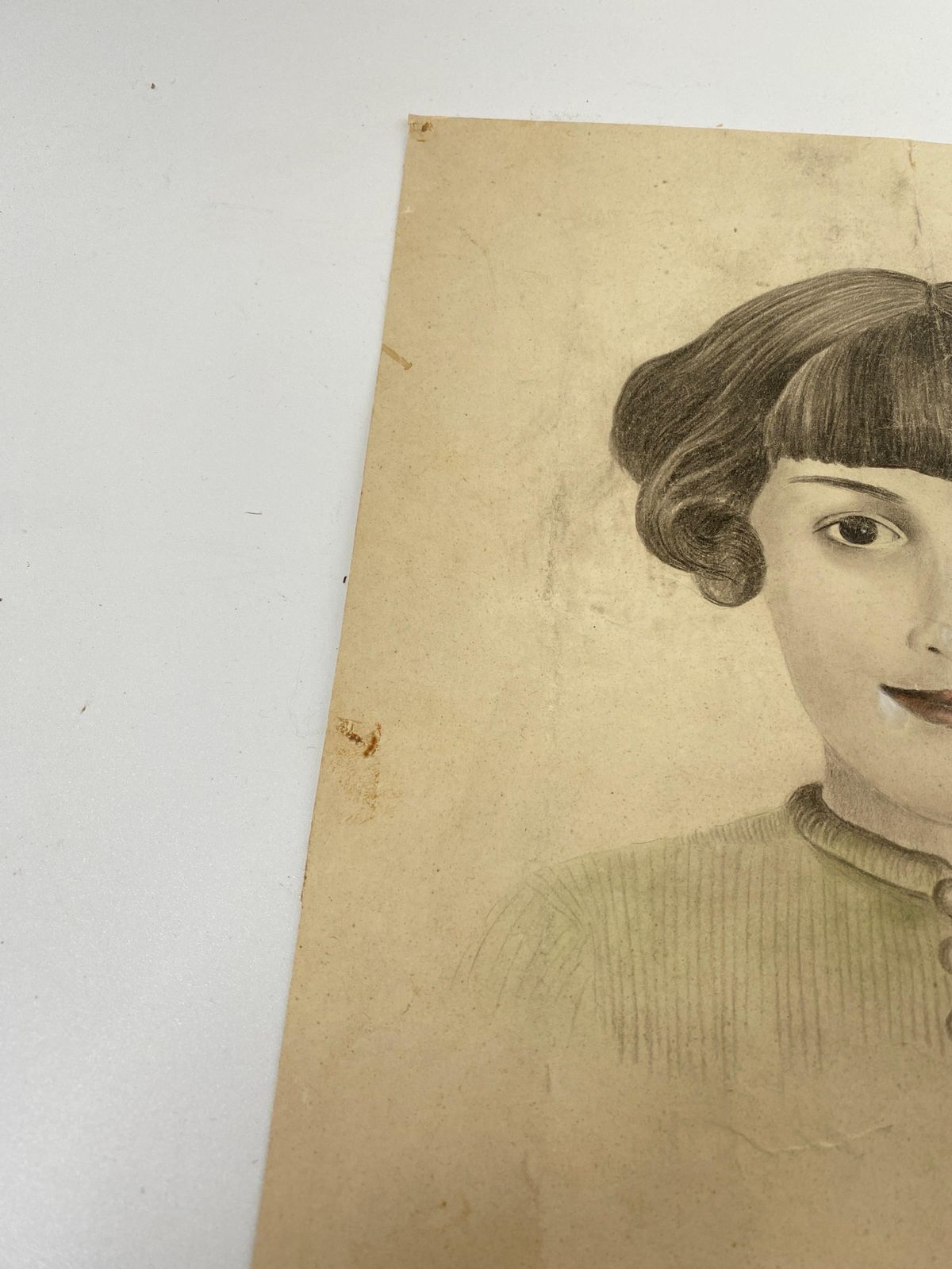 Drawing Original, Of A Young Girl, England 19th Century photo Art