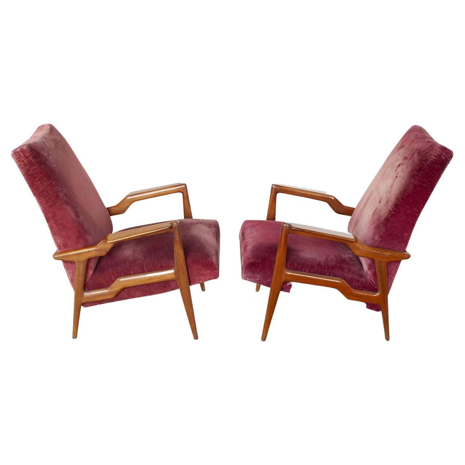 Ico Parisi Italian Mid Century Set Of Three Armchairs, 1950s