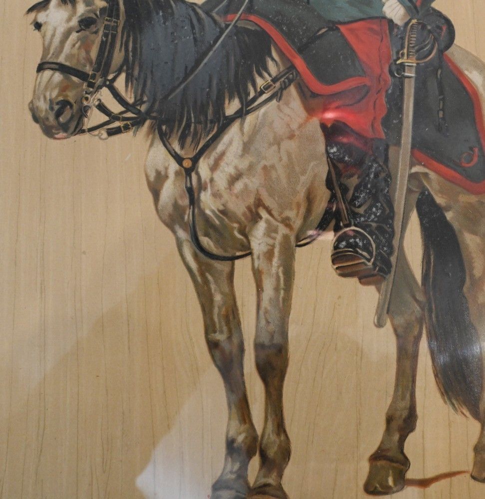 Set French Prints Soldiers Horseback Cavalry Legras Paris photo 295.0