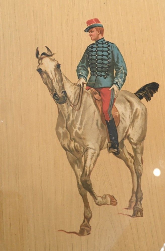 photo for sale Set French Prints Soldiers Horseback Cavalry Legras Paris