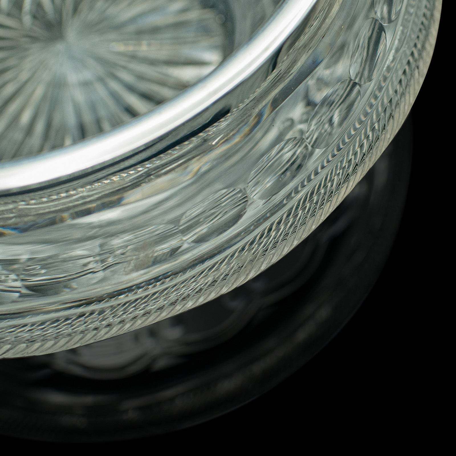 Antique Peach Bowl, English, Cut Glass, Silver Plate, Fruit, Edwardian, C.1910 photo buy