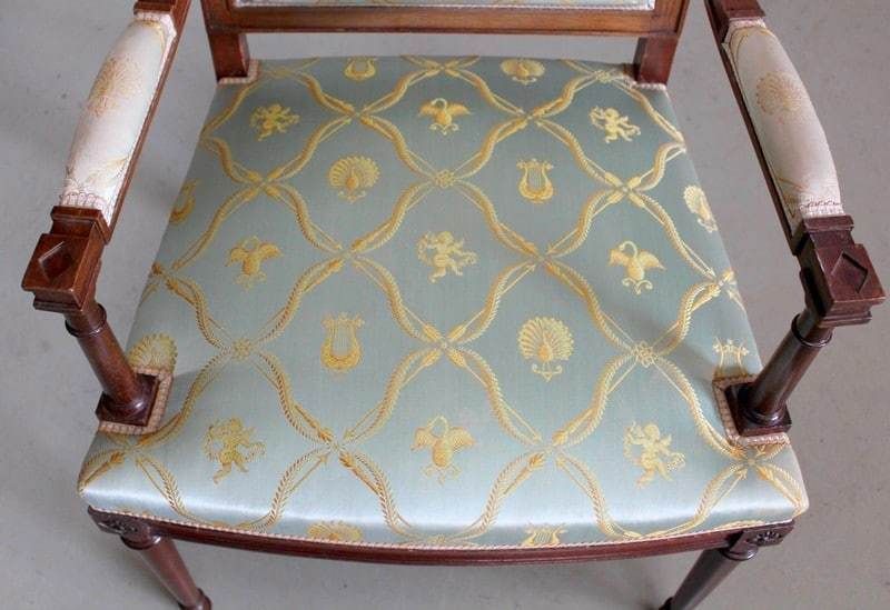 photo furniture Suite Of 3 Mahogany Armchairs, Louis XVI Style – Mid 20th Century
