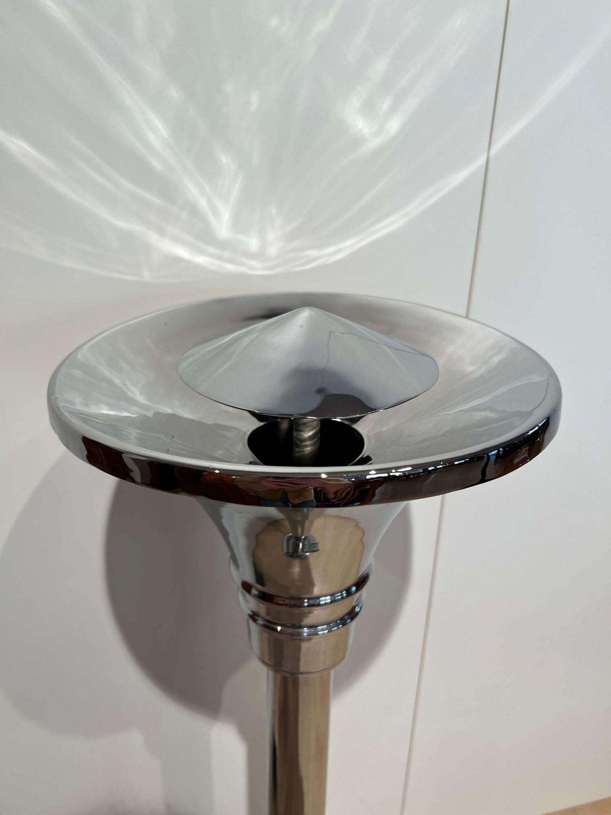 Home Decor Art Deco Standing Ashtray, Polished And Chromed Metal, Switzerland, Circa 1930 photo