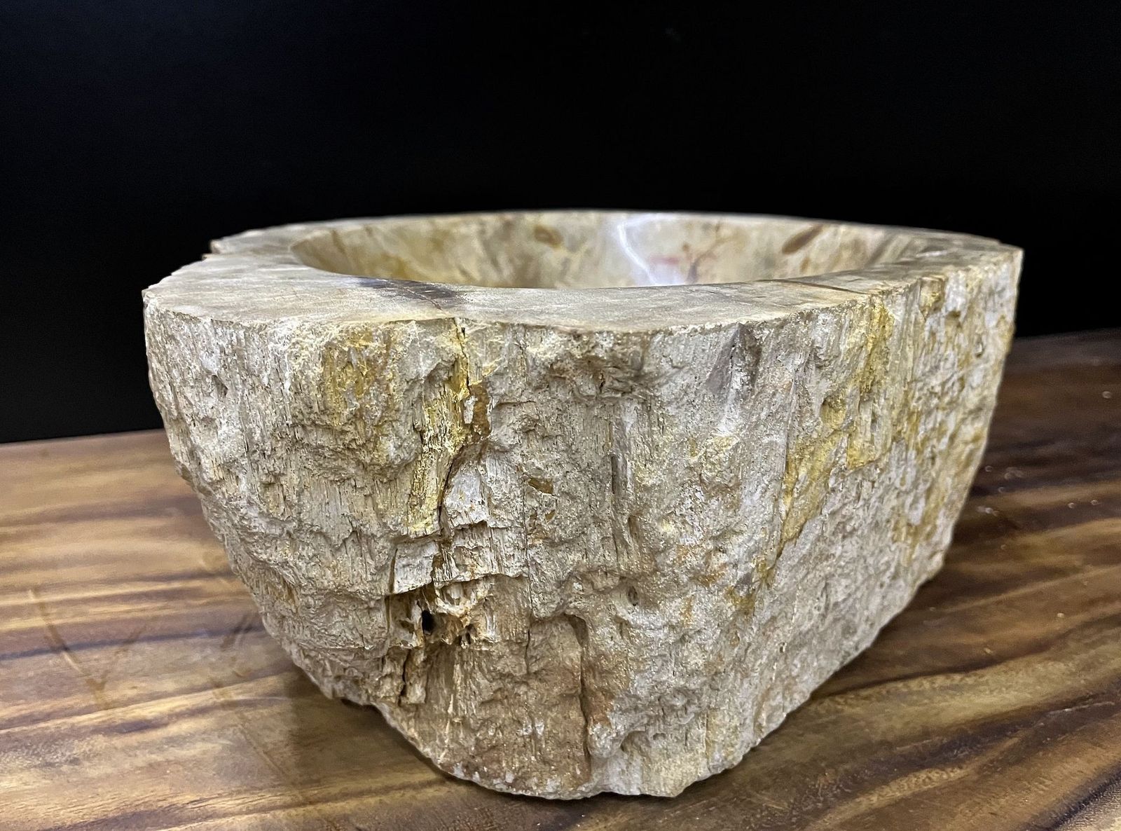 Petrified Wood Sink In Beige/ Brown/ Grey Tones  Organic Modern, Top Quality photo vinterior