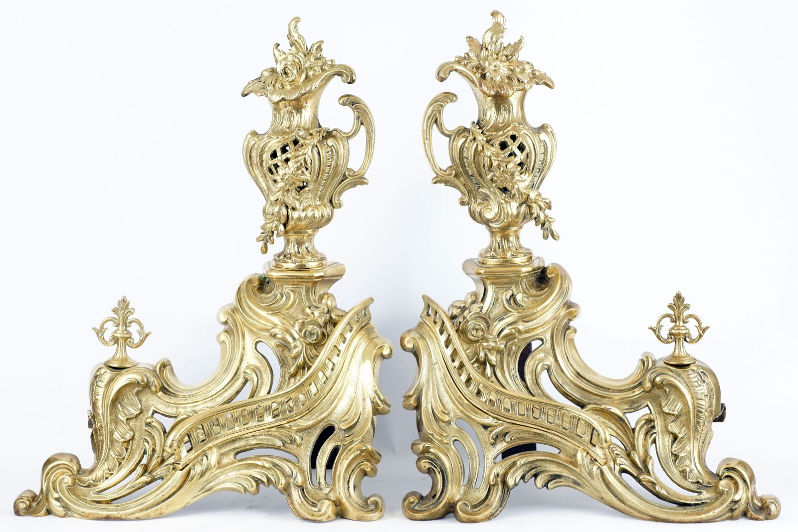 Pair Of Louis XV Style Bronze Chenets By Charles Casier