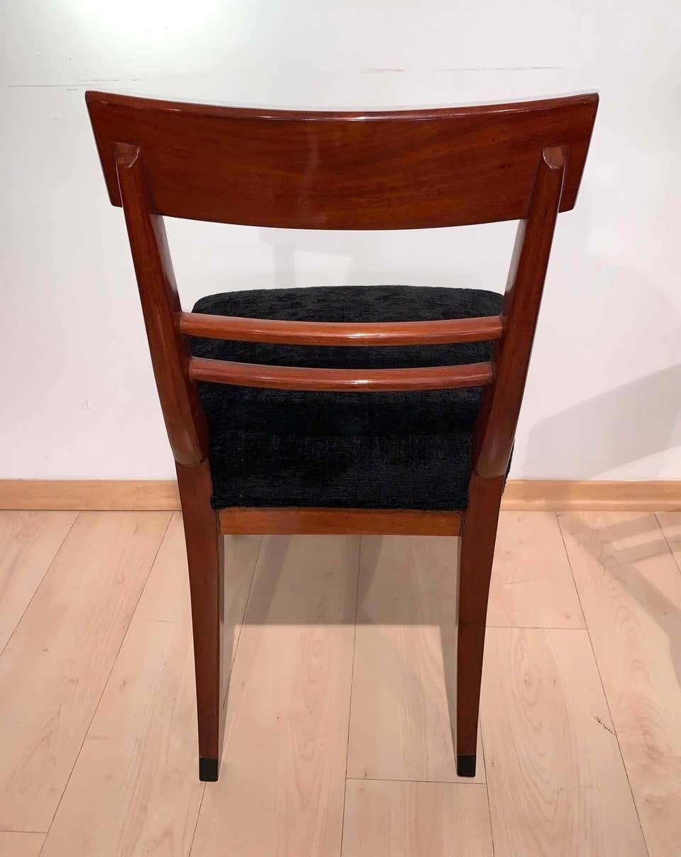 photo buy Neoclassical Biedermeier Side Chair, Mahogany, Ebony, Velvet, Vienna, Circa 1820