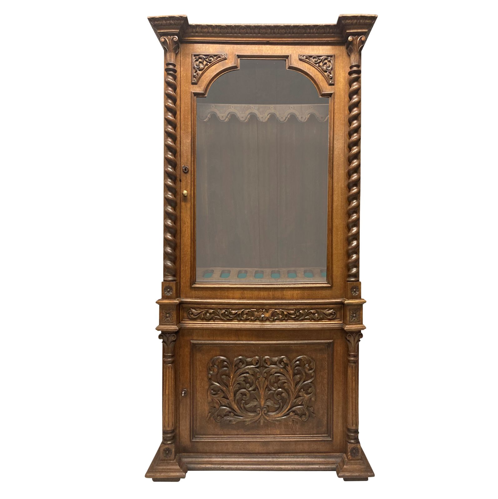 An English XIX Century Gun Cabinet In The Romanesque Manner