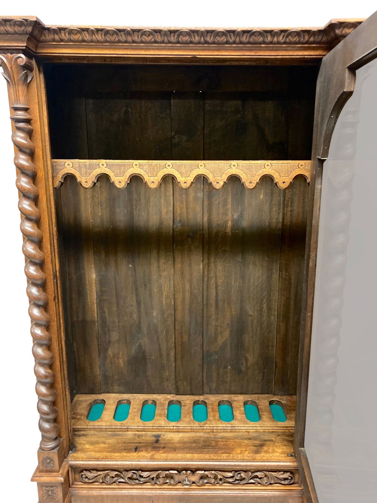 An English XIX Century Gun Cabinet In The Romanesque Manner photo vintage