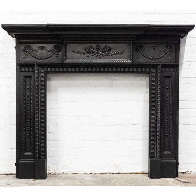 photo for sale Antique Cast Iron Fireplace Surround