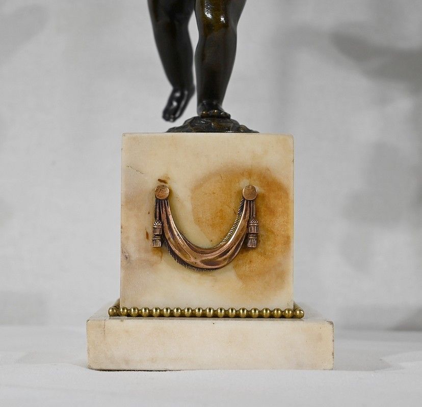 Home Decor Pair Of Bronze And Marble Candlesticks   1st Part Of The 19th Century photo