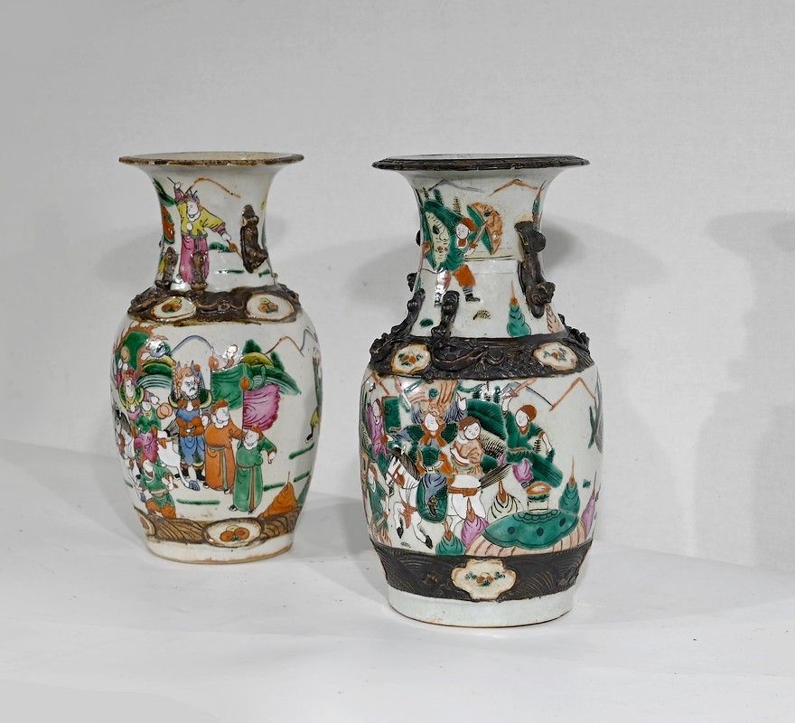 Pair Of Nanjing Porcelain Vases, China   Late 19th Century photo Home Decor