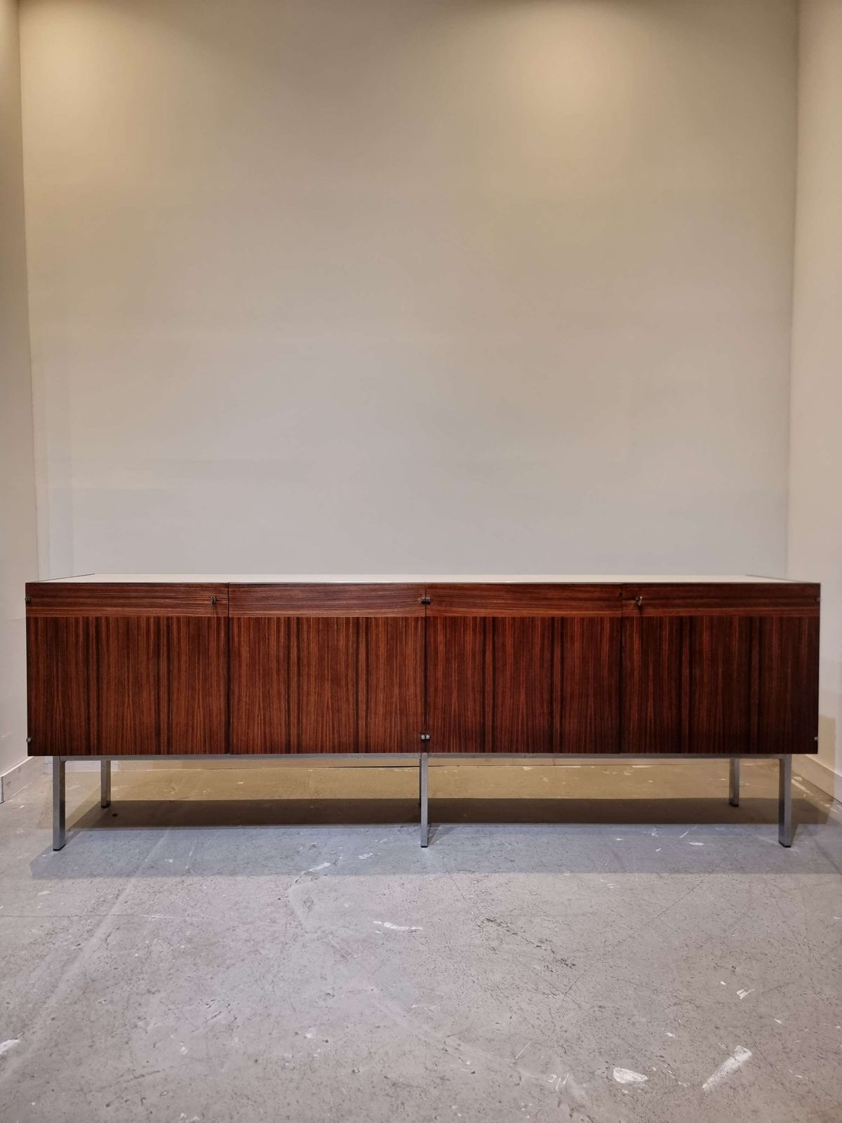 Rosewood Sideboard With Travertine Top By Etienne Fermigier 1961 France photo Furniture