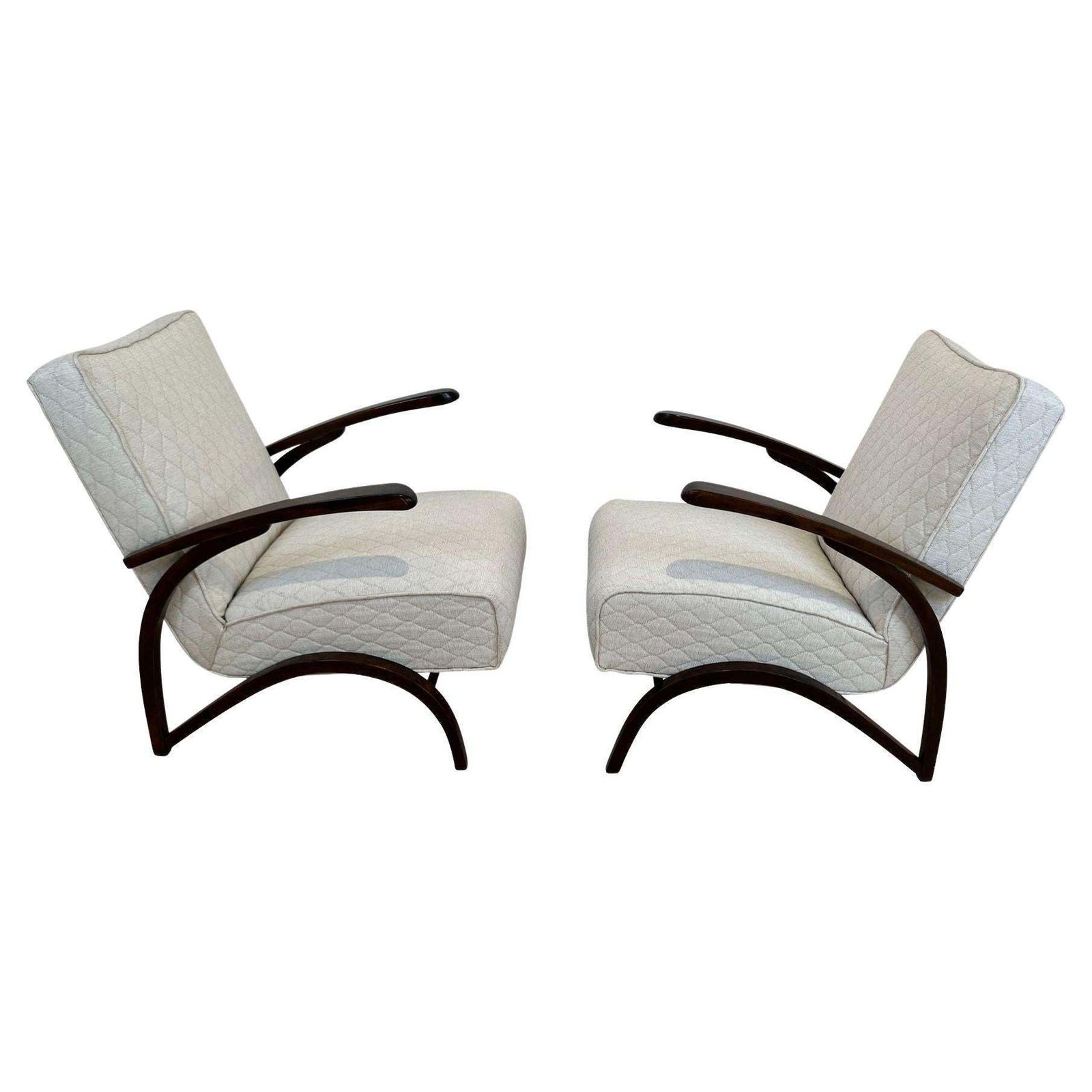 Art Deco Lounge Chairs By J. Halabala, Czech Republic, Circa 1930