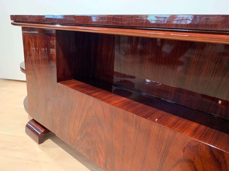 photo vinterior Art Deco Executive Desk And Leather Swivel Chair, Rosewood Veneer, France, 1930s