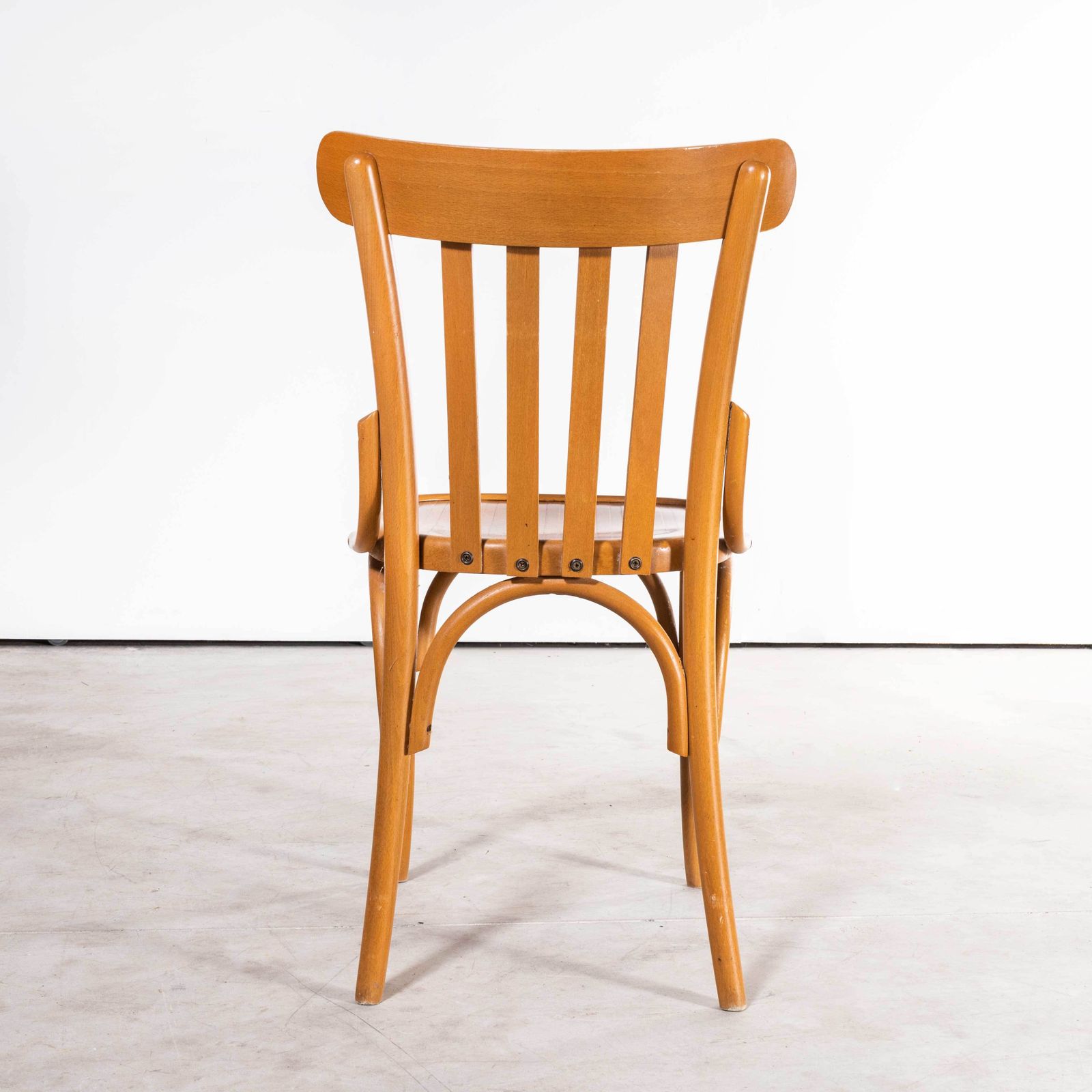 1970’s Bentwood Honey Beech Striped Seat Bentwood Dining Chairs – Set Of Six photo vinterior