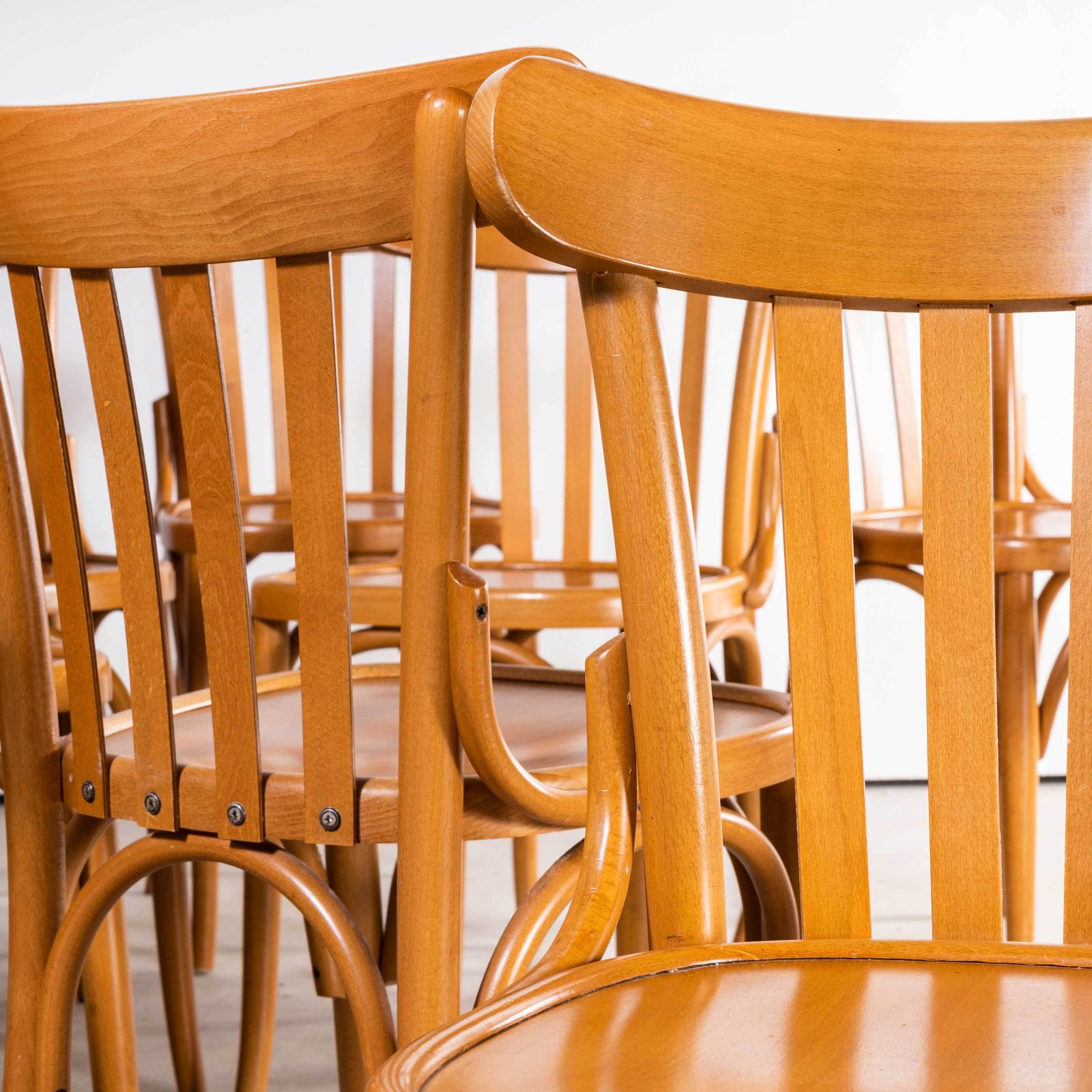 1970’s Bentwood Honey Beech Bentwood Dining Chairs – Set Of Fifteen photo 2034.0