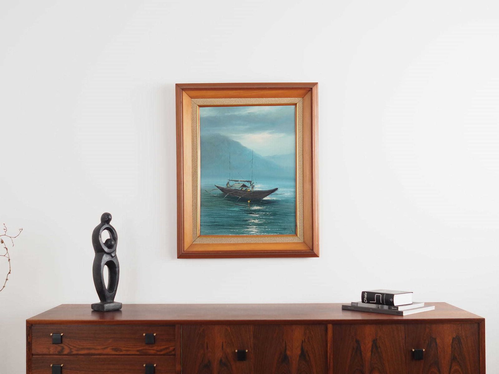 Painting „The Night Fishing”, Scandinavian Design, 1970s photo furniture