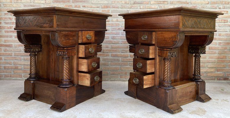 Antique French Carved Bedside Tables, 1900, Set Of 2 photo 9017.0